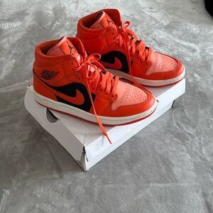 Air Jordan 1 Nike mid SE crimson bliss rush orange